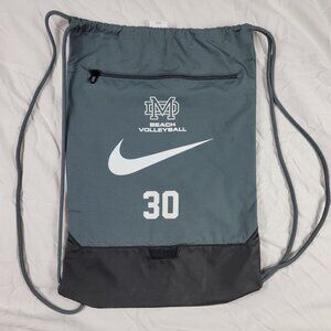 Nike DM Beach Volleyball Gray Drawstring Backpack Lightweight Gym Travel Casual